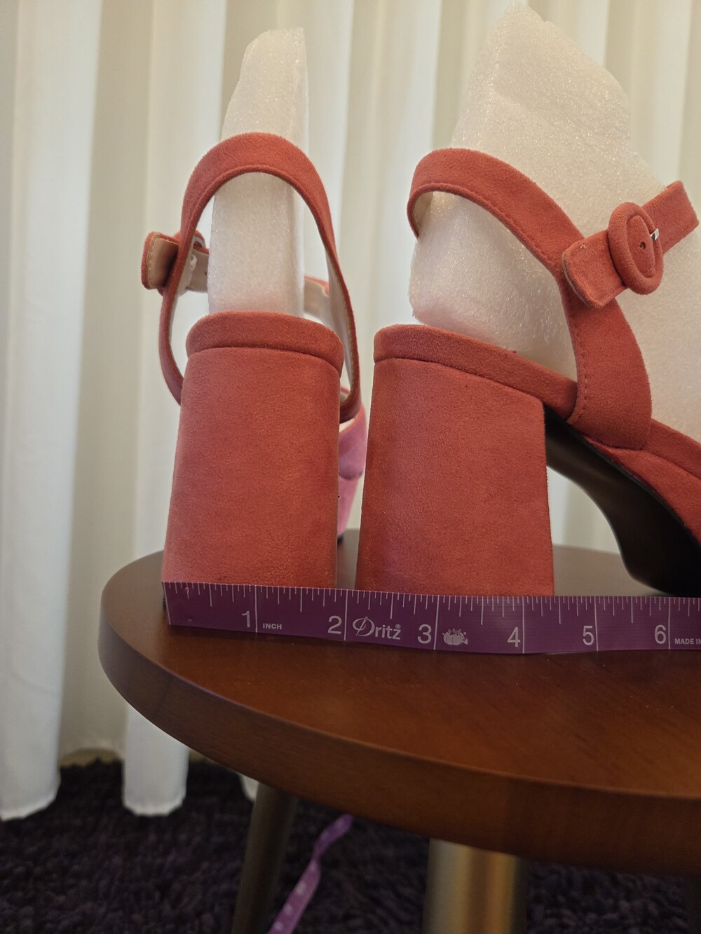 FSJ Platform Strappy Sandal Pink Suede 7.5M New In Box - Picture 6 of 9
